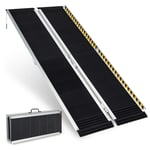 183 x 74 cm rullstolsramp Bärbar & halkskyddad hopfällbar ramp upp till 272 kg lastaluminium