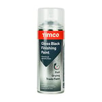 TIMCO Gloss Black Finishing Paint 380ml - Ideal for ironmongery, garden furniture, decorative fixtures, concealing unsightly surfaces and repairing damaged paint surfaces