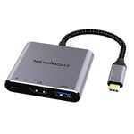 Adaptateur USB C vers HDMI avec Sortie 4K Port USB 3.0 et Port de Charge de Type C 100 W, Newmight Adaptateur multiport AV numérique pour MacBook Pro/Air, iPad Pro