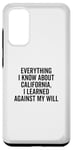 Coque pour Galaxy S20 Design humoristique « Everything I Know About California »