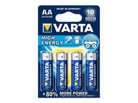 Varta High Energy 04906 - Batteri 4 X Aa-Typ - Alkaliskt