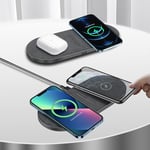 40W 2 in 1 Wireless Charger Dual Mat Pad For Apple Air Pods iPhone Samsung Phone