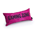 Game Over Gaming Zone Slogan | Gaming Cushion | Foam Crumb Filled | Water Resistant | Bedding and Sofa | Home Decor (Pink)