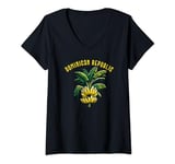 Womens Dominican Republic Banana Plant, Tropical Fruit Tree, Fun V-Neck T-Shirt