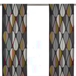 Arvidssons Textil Blader Grå/Orange Panelgardin