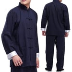 NOLLY TAICHI Bruce Lee Vintage Chinese Wing Chun Kung Fu Uniform Cotton Silk Martial Arts Tai Chi Suits,XL