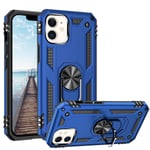 iPhone 12 Case,iPhone 12 Pro Case,Fingic Military Grade Magnetic Ring Holder Kickstand Silicone TPU Rugged Bumper Tough Armour Shockproof Anti-Scratch Protective Cover iPhone 12 for Men,Navy Blue