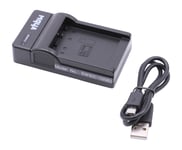 vhbw Chargeur USB de batterie compatible avec Panasonic Lumix DMC-TS10K, DMC-TS10S, DMC-TS10R batterie appareil photo digital, DSLR, action cam