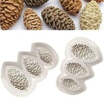 DUBENS Pack of 2 Pine Cones Cake Fondant Mould, Pine Cones Silicone Chocolate Candy Mould Gum Paste Sugar Craft DIY Cake Cupcake Decorating Tool Polymer Clay Mould