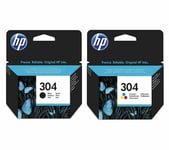 HP304 Combo Tri-colour & Black Ink Cartridges Twin Pack  for OfficeJet 2620 2630
