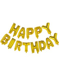 Happy Birthday - Gullfarget Ballong-Banner 41 cm