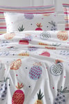 Questo Casa, Double Printed Blanket Set, 100% Cotton, Blanket: 200 x 235 cm (1 Piece), Pillowcase: 50 x 70 cm (2 Pieces), Multicoloured