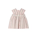 garbo&friends Seersucker Romper Klänning Check Carnation | Rosa | 50/56 cm
