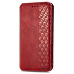 JZ Fashion Magnetic Case Compatible with iPhone 12 Wallet Flip Phone Cover - Red