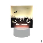 Led Lights Halloween Decoration For Home Bat Witch Ornament I White Base Pumpkin Head