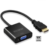 HDMI to VGA, Primetech Gold-Plated HDMI to VGA Adapter (Male to Female) for Computer, Desktop, Laptop, PC, Monitor, Projector, HDTV, Chromebook, Roku, Xbox and More - Black