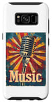 Coque pour Galaxy S8 Microphone chanteur vintage rétro chanteur