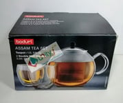 Bodum ASSAM SET Tea Press (1.5 L/51 oz) and Glases (Double-walled, 0.25 L/8 o...