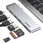 Ugreen HUB CM380 2xUSB C - HDMI/2xUSB 3.0/SD TF/USB C PD - Grå