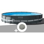 Kit piscine tubulaire Intex Ultra xtr Frame ronde 6,10 x 1,22 m + 20 kg de zéolite