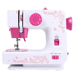 smzzz HOME GARDEN Fully-automatic Miniature Sewing Machine 12 Kinds Of Stitch Seaming Machine Household Tool for Fabric Clothing Travel Sewing Portable Quick Sewing Machine