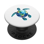 Save The Planet Turtle Recycle Ocean Environment Earth Day PopSockets Swappable PopGrip