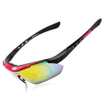 WOLFBIKE BYJ-013 - Sport / Cykelsolglasögon Anti-UV Polariserade linser Röda