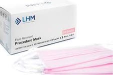 LHM Munskydd / Kirurgmask, Klass IIR, rosa 50-p