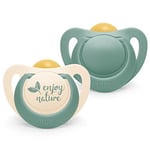 NUK for Nature Baby Dummy | 18-36 Months | Sustainable Rubber Soothers