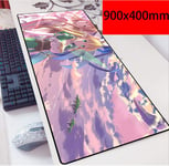 Mouse Pad Table Mat Sword Art Online Game Anime Character Konno Yuuki Laugh And Face Even In The Face Of Despair Oversized Non-slip Professional Gaming Mouse Pad For Desk Laptop PC-900x400mm