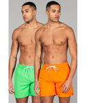 Kensington Eastside Mens Multi 2-Pack Colour Swim Shorts - Multicolour - Size Medium