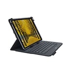 Logitech Universal Folio tablet case with wireless keyboard, Bluetooth, 2-year battery life, for 9-inch - 10-inch tablets, Apple, Android & Windows OS, German QWERTZ layout
