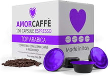 Amorcaffe 100 Coffee Capsules Pods Compatible Lavazza A Modo Mio Arabica Taste
