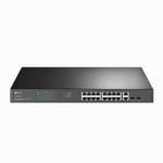 TP-Link Network Switch 18-Port Gigabit Rackmount  with 16 PoE+ Power Over Eth...