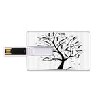 8 GB USB Flash Thumb Drives Abstract Bank Credit Card Shape Business Key U Disk Memory Stick Storage Monochrome Autumn Season Tree with Dog Silhouettes on The Branches Dachshund,Multicolor Personalize
