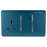 Trendi Modern 45 A Cooker Switch & Plug Socket Inc Neon Insert Midnight Blue