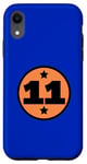Coque pour iPhone XR Numéro 11 Onze Cercle Orange Noir Âge Anniversaire Retro
