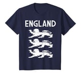 Youth Three White Lions. Retro England Team Fan. Boys, Girls, Kids T-Shirt