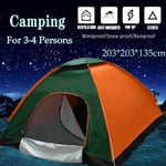 3-4 Man Person Pop Up Tent Automatic Camping Hiking Tents Beach Family Shleter