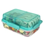 Sistema Lunch Stack Rectangle To Go Lunch Box, 1.8 L Food Container with Bento-Style Compartments, BPA-Free, Assorted Colours