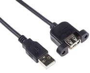 PremiumCord Rallonge USB 2.0 avec Connexion à vis Noir 2 m