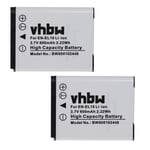 vhbw 2x Batteries compatible avec Nikon CoolPix S3300, S4100, S4150, S3700, S3600, S3500 appareil photo, reflex numérique (600mAh, 3,7V, Li-ion)