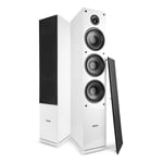 SHF80 Floorstanding Hi-Fi Speakers for Home Stereo Sound System 3-Way 6.5" White