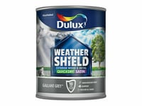 Dulux Weather Shield Quick Dry Satin Paint 750ml Gallant Grey exterior wood meta