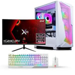 X= Infinity White AMD Ryzen 5 5600X 6 Core, Nvidia RTX 3060 12GB, 24" 165Hz Curved Monitor Package For Gaming