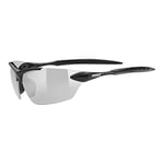 uvex Sportstyle 203 - Sports Sunglasses for Men and Women - Mirrored Lenses - Comfortable & Non-Slip - Black/Silver - One Size