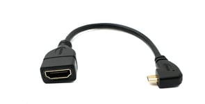 System-S Câble fiche coudée Micro HDMI mâle vers HDMI Standard Femelle Adaptateur coudé à 90°