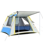 shunlidas Tent Outdoor Automatic Tents Throwing Po.ps Up Waterproof Camping Hiking Tent Waterproof Large Family Tents 5-6People 4 doors