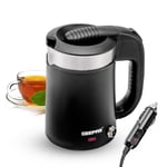 1100W Travel Electric Kettle Double Layer Car & Home Multiuse Kettle 0.5L Black
