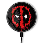 ERT GROUP Chargeur à Induction Original et sous Licence Officielle Marvel, modèle Deadpool 001, Station de Chargement sans Fil en Verre, câble Micro USB 1 mètre 10 W